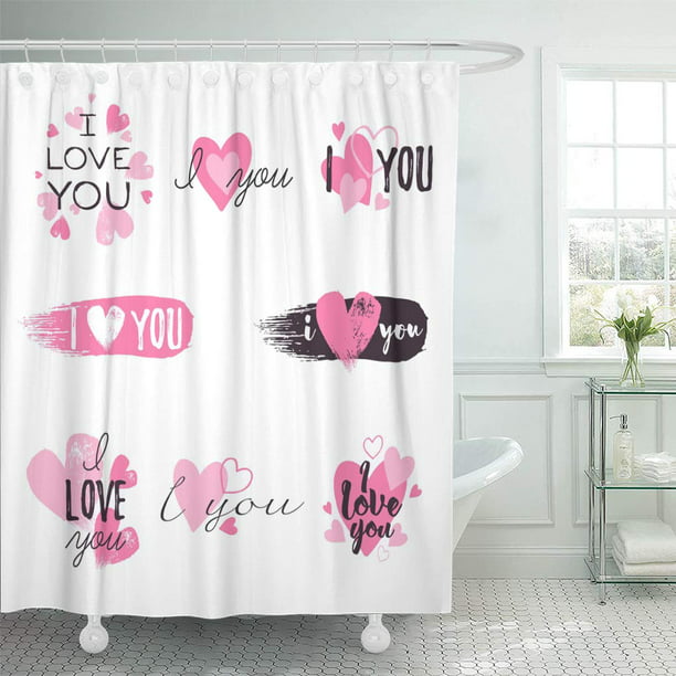 U Life Cute Animal Bear Love Heart Floral Flowers Butterfly Shower Curtain Set and Bathroom Area Rugs Mats 60 x 72 inch 